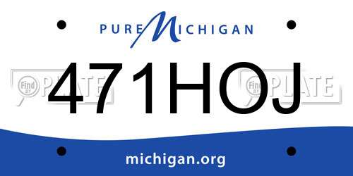 471HOJ Michigan License Plate