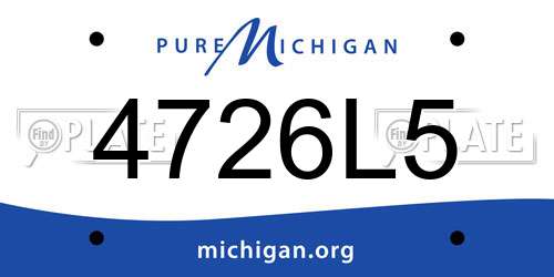 4726L5 Michigan License Plate