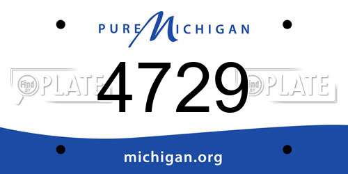 4729 Michigan License Plate