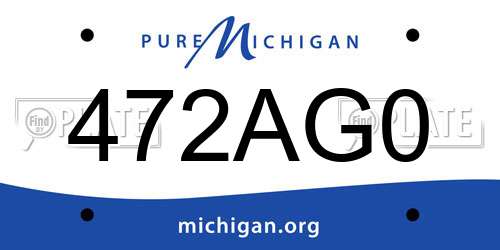 472AG0 Michigan License Plate