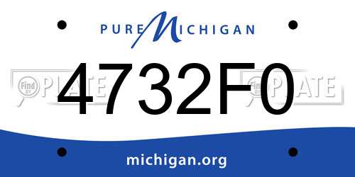4732F0 Michigan License Plate
