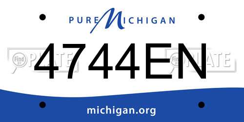 4744EN Michigan License Plate