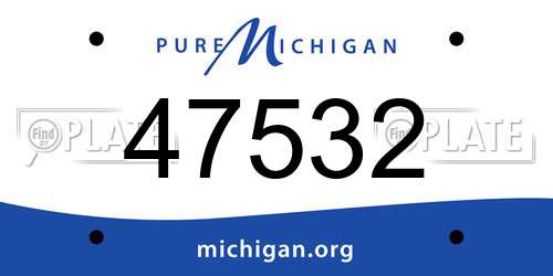 47532 Michigan License Plate