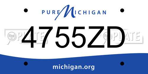 4755ZD Michigan License Plate