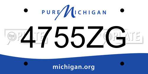 4755ZG Michigan License Plate