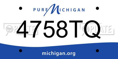 4758TQ Michigan License Plate
