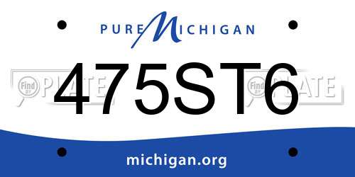 475ST6 Michigan License Plate
