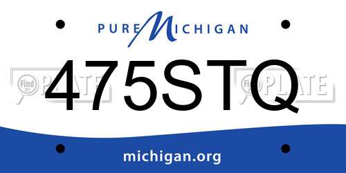 475STQ Michigan License Plate