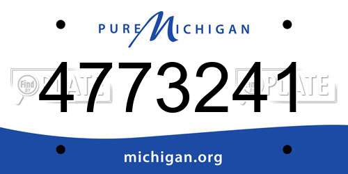 4773241 Michigan License Plate