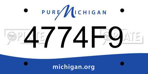 4774F9 Michigan License Plate