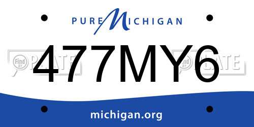 477MY6 Michigan License Plate