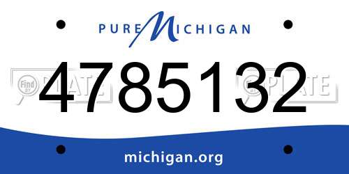 4785132 Michigan License Plate