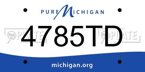 4785TD Michigan License Plate