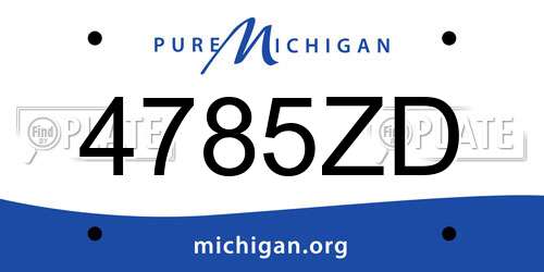 4785ZD Michigan License Plate