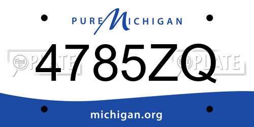 4785ZQ Michigan License Plate