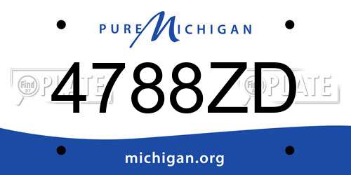 4788ZD Michigan License Plate