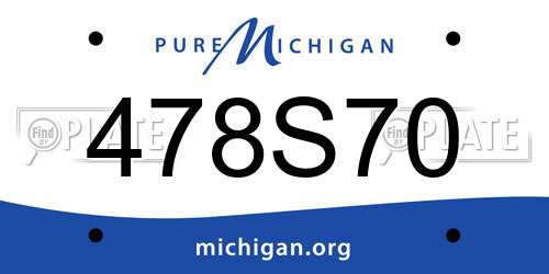 478S70 Michigan License Plate
