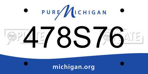 478S76 Michigan License Plate