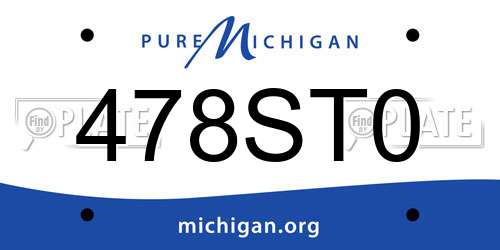478ST0 Michigan License Plate