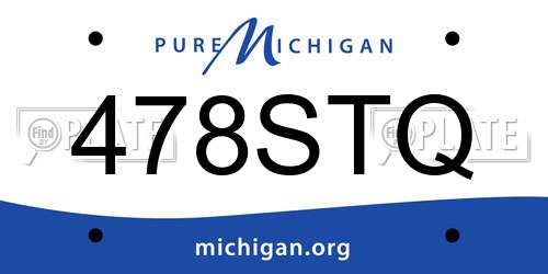 478STQ Michigan License Plate