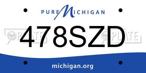 478SZD Michigan License Plate