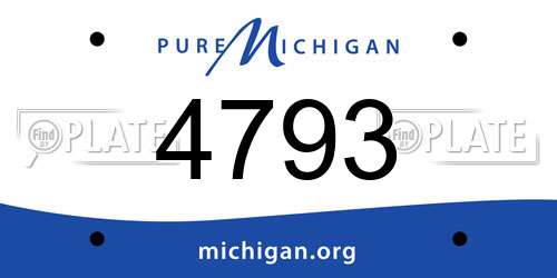 4793 Michigan License Plate