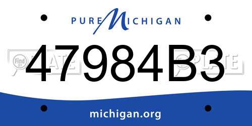 47984B3 Michigan License Plate