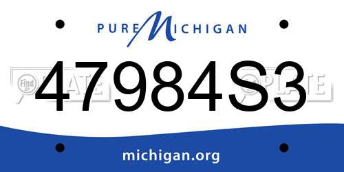 47984S3 Michigan License Plate