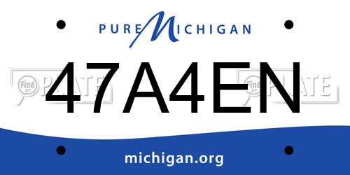 47A4EN Michigan License Plate
