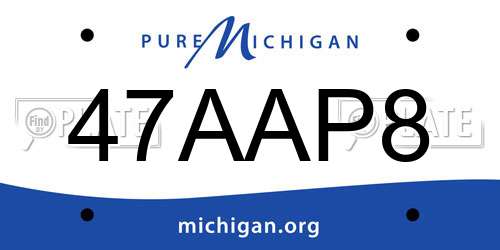 47AAP8 Michigan License Plate