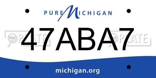 47ABA7 Michigan License Plate
