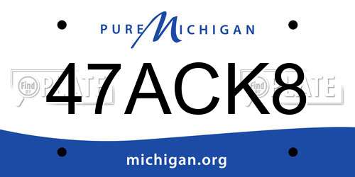 47ACK8 Michigan License Plate