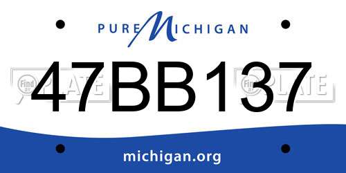 47BB137 Michigan License Plate