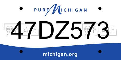 47DZ573 Michigan License Plate