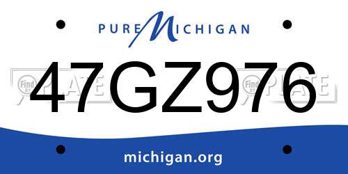 47GZ976 Michigan License Plate