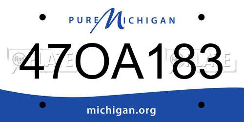 47OA183 Michigan License Plate