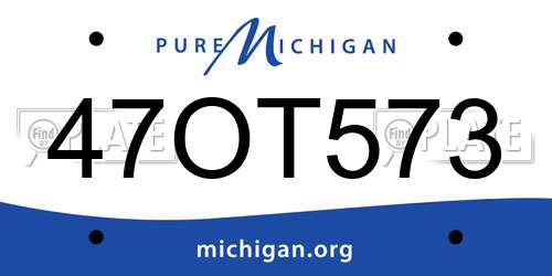 47OT573 Michigan License Plate
