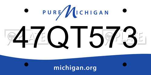 47QT573 Michigan License Plate