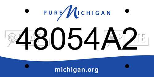 48054A2 Michigan License Plate