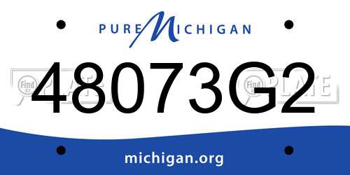 48073G2 Michigan License Plate