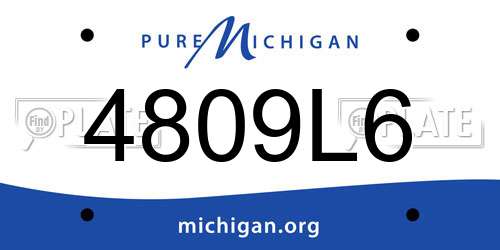 4809L6 Michigan License Plate