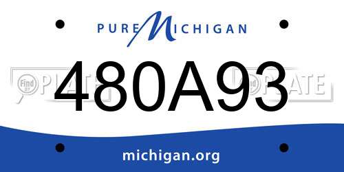 480A93 Michigan License Plate