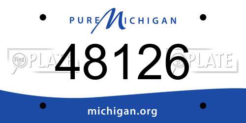 48126 Michigan License Plate