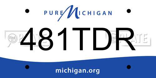 481TDR Michigan License Plate