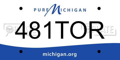 481TOR Michigan License Plate