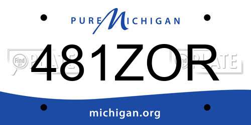 481ZOR Michigan License Plate