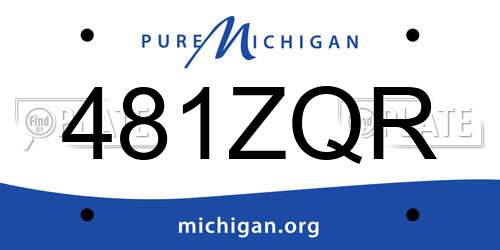 481ZQR Michigan License Plate