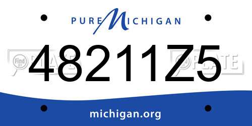48211Z5 Michigan License Plate