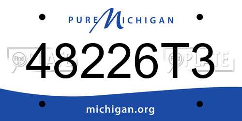 48226T3 Michigan License Plate