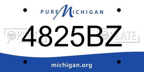 4825BZ Michigan License Plate